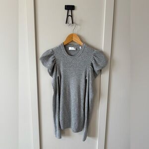 7 For All Mankind Top Wool Cashmere Blend Gray Soft Ruched Sleeves Size Xs